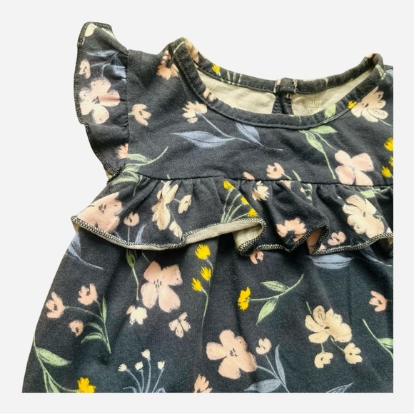 Carter’s casual play floral grey baby Girl dress 3T short ruffle sleeve button - Picture 4 of 11